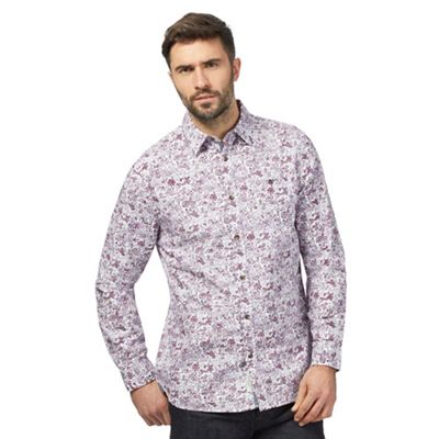 Purple floral print shirt